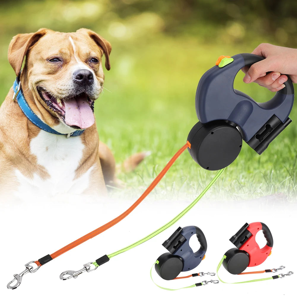 Double Retractable Dog Lead